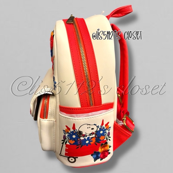 Loungefly x Peanuts Floral Snoopy Dog Mini Backpack - Picture 8 of 15